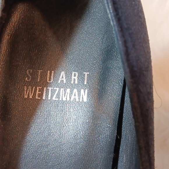 Stuart Weitzman Blue Suede Wooden Heels Size 8.5 M - Picture 8 of 8